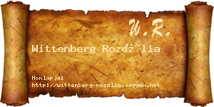 Wittenberg Rozália névjegykártya